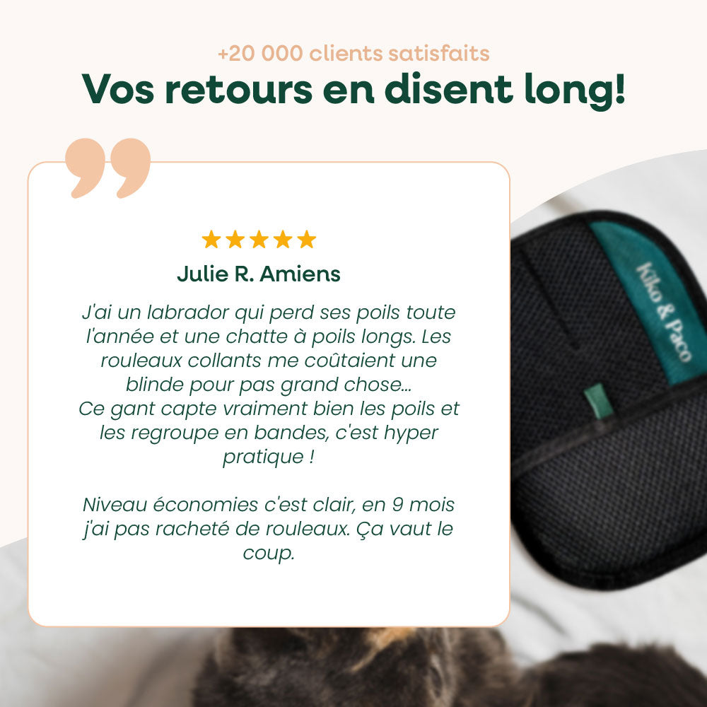 Avis client du Gant anti-poils Kiko et Paco